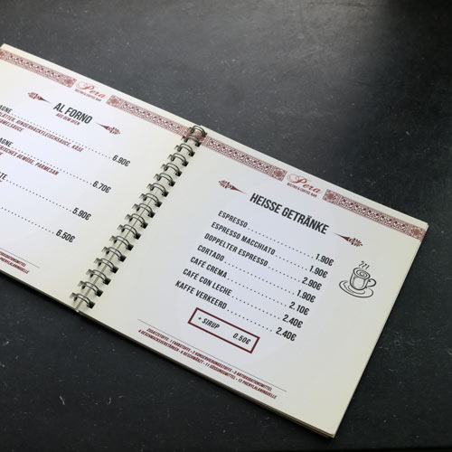 Pera Speisekarte Mockup